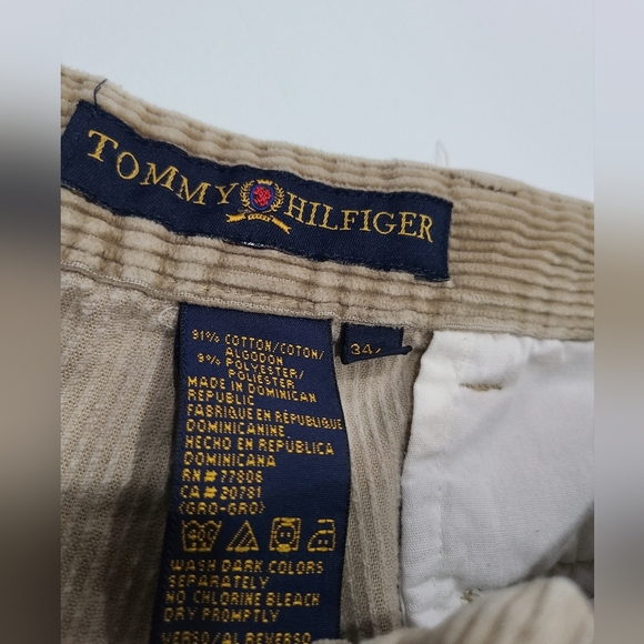 Vintage Tommy Hilfiger Men's Tan Corduroy Pants sz.34×30 - Picture 6 of 9